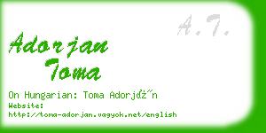 adorjan toma business card